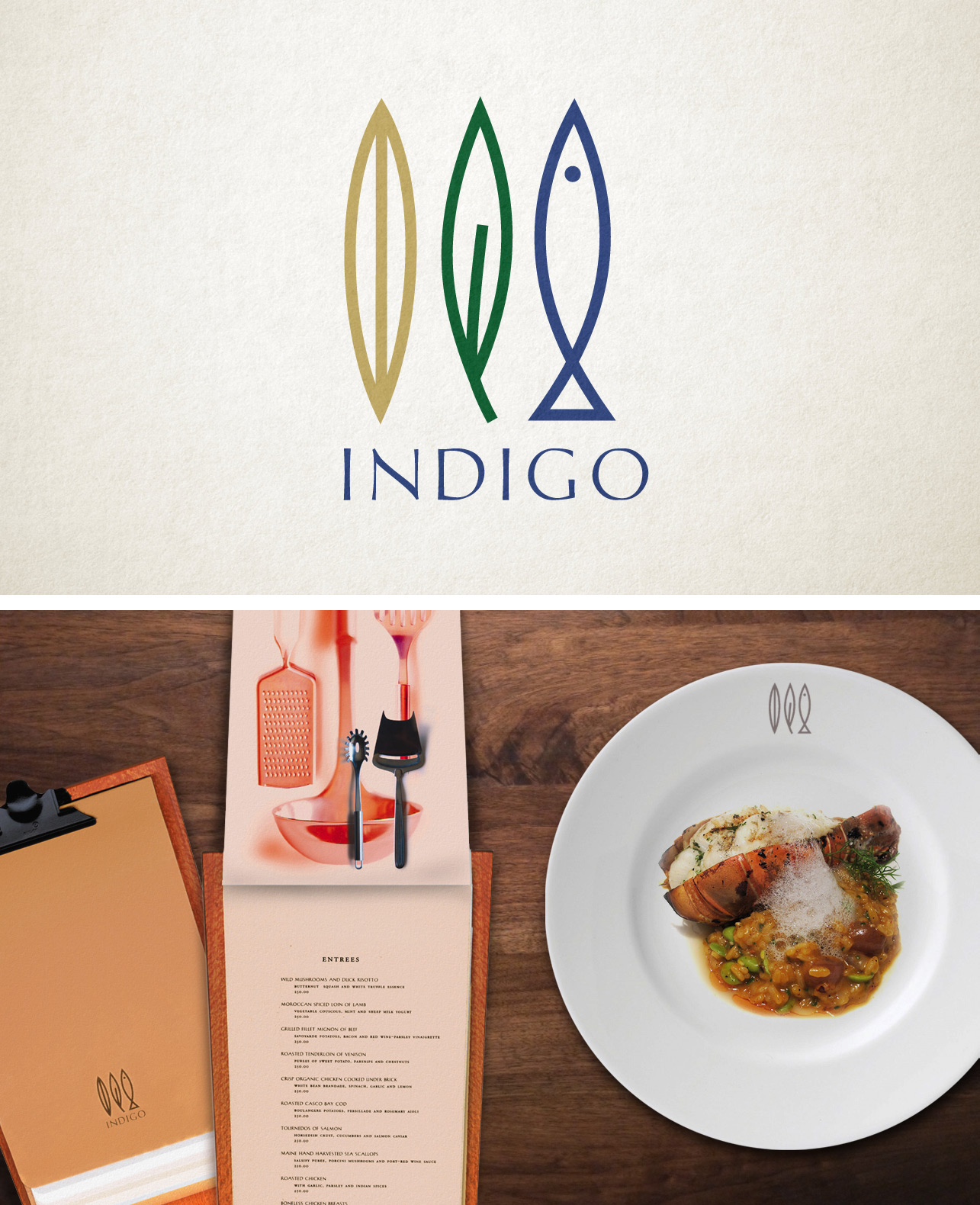 Indigo Restaurant identity