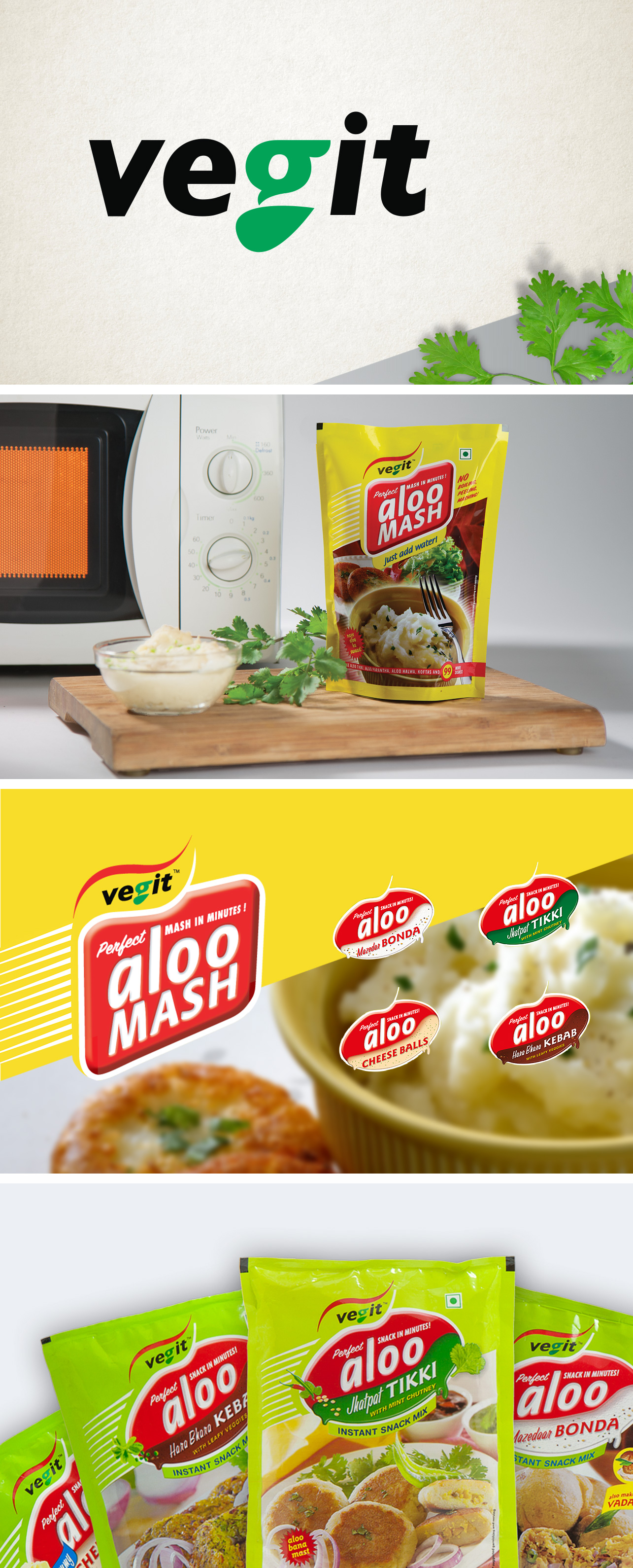 identity & Aloo mash packaging
